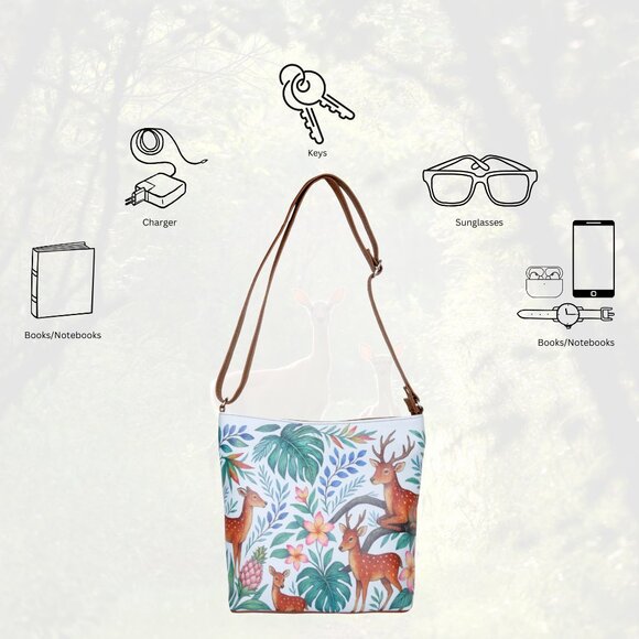Printed Leather Crossbody Bag –Sling & Over the Shoulder Bag for Women-Daily Use - Picture 4 of 10